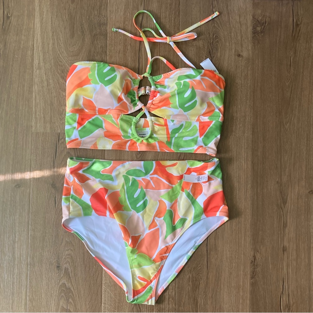 BNWT Tropical high waist two piece swimsuit